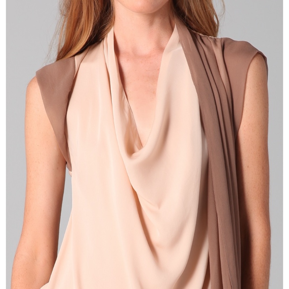Haute Hippie two tone silk drape top